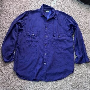 Sub Studio 100% silk mens long sleeve shirt size L